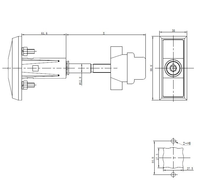 T handle cylinder core nut auto vending lock MK200 - Vending Machine Lock - 1